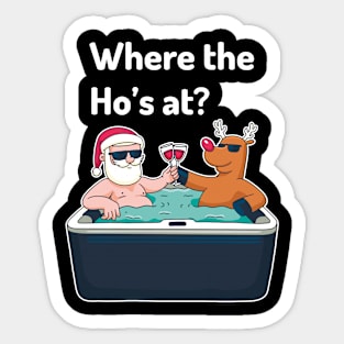 Where the Hoes at Ugly Christmas Sweater Hohoho Xmas Sticker